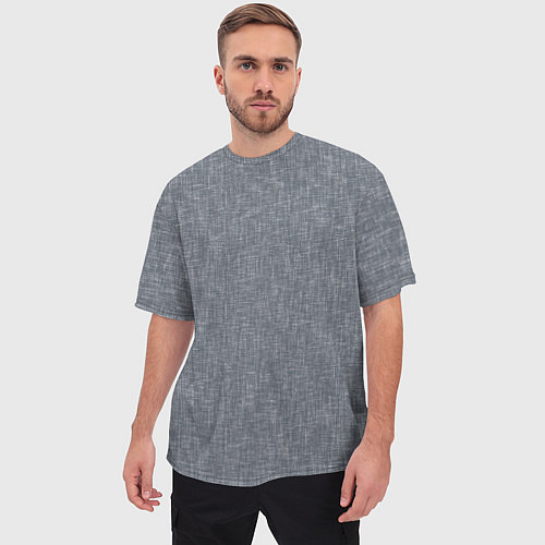 Мужская футболка оверсайз Текстура серый однотонный / 3D-принт – фото 3