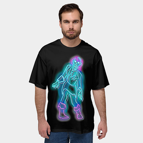 Мужская футболка оверсайз Neon undead / 3D-принт – фото 3