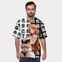 Футболка оверсайз мужская Нами в лифчике, цвет: 3D-принт — фото 2