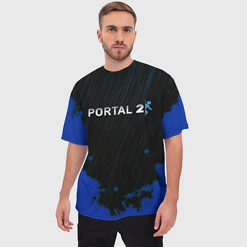 Мужская футболка оверсайз Portal games / 3D-принт – фото 3