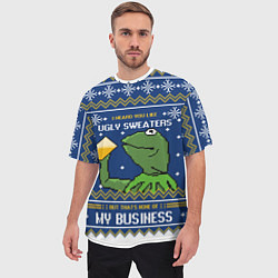 Футболка оверсайз мужская I heard you like ugly sweaters, цвет: 3D-принт — фото 2