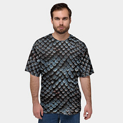 Футболка оверсайз мужская Паттерн чешуя дракона, цвет: 3D-принт — фото 2