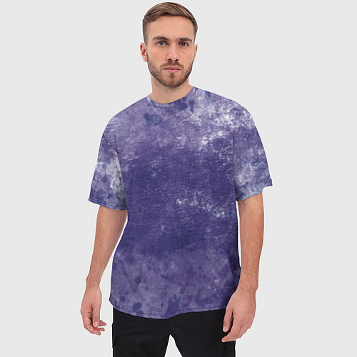 Мужская футболка оверсайз Абстракция - violet color background / 3D-принт – фото 3