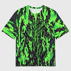 Футболка оверсайз мужская Демонический доспех зелёный, цвет: 3D-принт