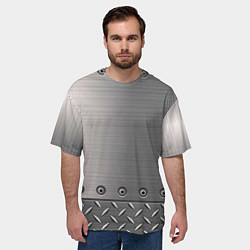 Футболка оверсайз мужская Стальные листы, цвет: 3D-принт — фото 2