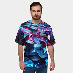 Футболка оверсайз мужская Стеклянные прозрачные камушки, цвет: 3D-принт — фото 2