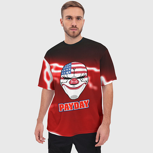 Мужская футболка оверсайз Pay day storm / 3D-принт – фото 3