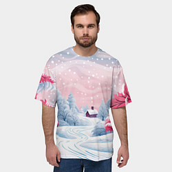 Футболка оверсайз мужская Пушистый снегопад, цвет: 3D-принт — фото 2