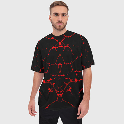 Мужская футболка оверсайз Кровавые трещины / 3D-принт – фото 3