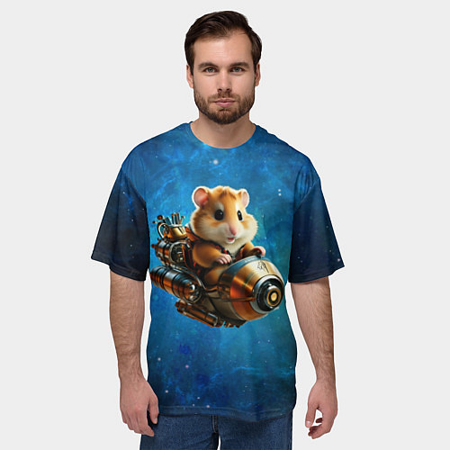 Мужская футболка оверсайз Хомялёт / 3D-принт – фото 3