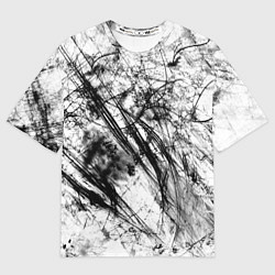 Мужская футболка оверсайз Чёрно белые узоры
