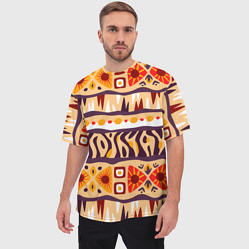 Мужская футболка оверсайз Africa pattern / 3D-принт – фото 3
