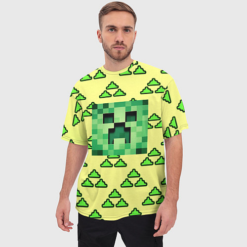 Мужская футболка оверсайз Minecraft creeper game / 3D-принт – фото 3