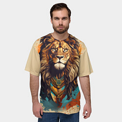 Футболка оверсайз мужская Ливиная голова, цвет: 3D-принт — фото 2