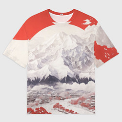 Футболка оверсайз мужская Япония в белом стиле, цвет: 3D-принт