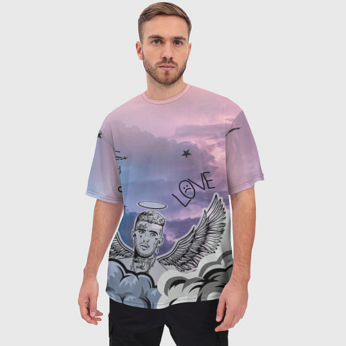 Мужская футболка оверсайз Lil Peep ангел рисунок / 3D-принт – фото 3