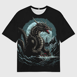 Футболка оверсайз мужская Дракон зимних ночей, цвет: 3D-принт