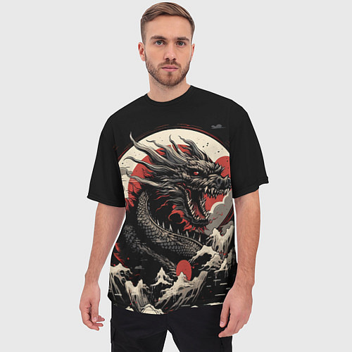 Мужская футболка оверсайз Дракон вечности символ года / 3D-принт – фото 3