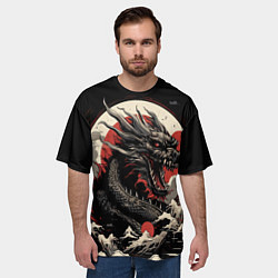 Футболка оверсайз мужская Дракон вечности символ года, цвет: 3D-принт — фото 2