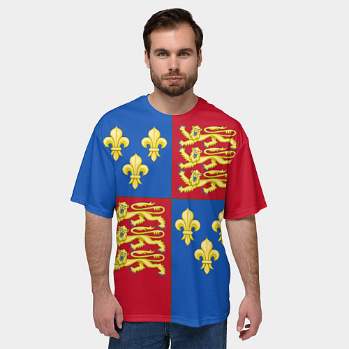 Мужская футболка оверсайз Рыцарское сюрко Ричарда Львиное Сердце / 3D-принт – фото 3