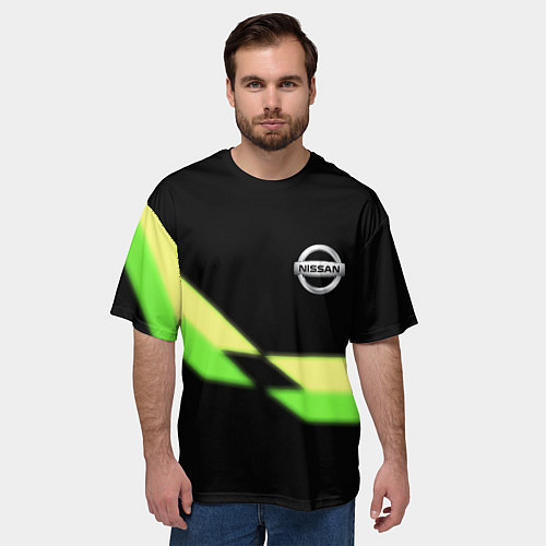Мужская футболка оверсайз Nissan logo brend auto / 3D-принт – фото 3