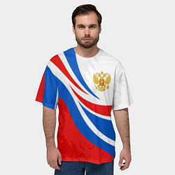 Футболка оверсайз мужская Россия - спортивная униформа, цвет: 3D-принт — фото 2