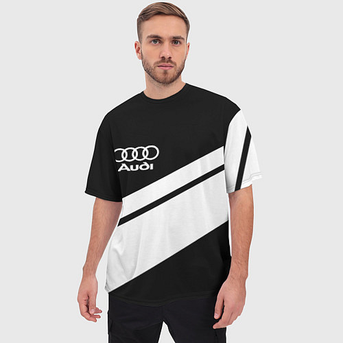 Мужская футболка оверсайз Audi sport line / 3D-принт – фото 3