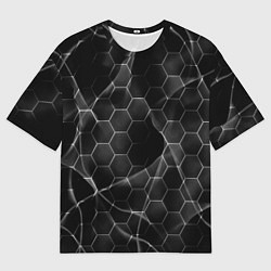 Футболка оверсайз мужская Чёрные соты, цвет: 3D-принт