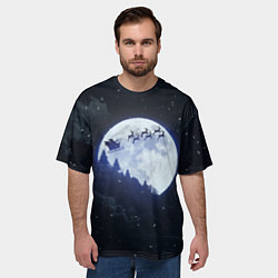 Футболка оверсайз мужская Рождественская ночь, цвет: 3D-принт — фото 2