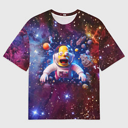 Футболка оверсайз мужская Homer Simpson in space - ai art, цвет: 3D-принт