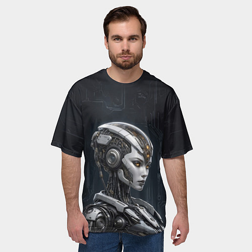 Мужская футболка оверсайз Системный киборг / 3D-принт – фото 3