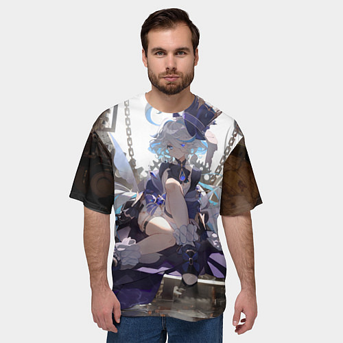 Мужская футболка оверсайз Genshin Impact Фурина / 3D-принт – фото 3