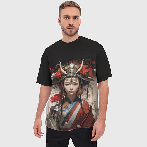 Мужская футболка оверсайз Сказочная восточная принцесса / 3D-принт – фото 3