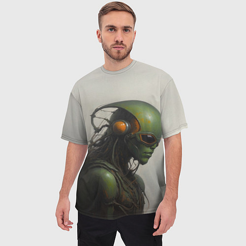 Мужская футболка оверсайз Инопланетный захватчик / 3D-принт – фото 3