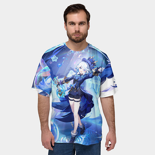 Мужская футболка оверсайз Genshin Impact Furina / 3D-принт – фото 3