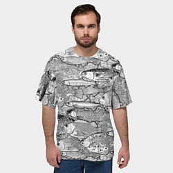 Футболка оверсайз мужская Экзотические рыбы в кораллах, цвет: 3D-принт — фото 2