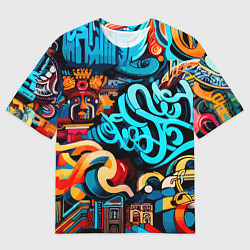 Футболка оверсайз мужская Abstract graffiti - ai art, цвет: 3D-принт