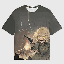 Футболка оверсайз мужская Девушка с пистолетом, цвет: 3D-принт