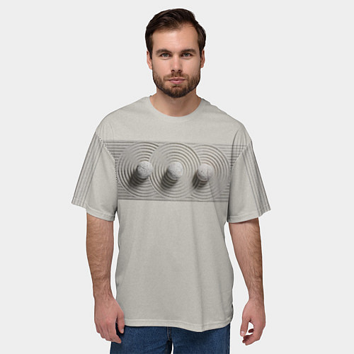 Мужская футболка оверсайз Сад камней: многоточие / 3D-принт – фото 3