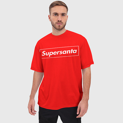 Мужская футболка оверсайз Supersanta / 3D-принт – фото 3