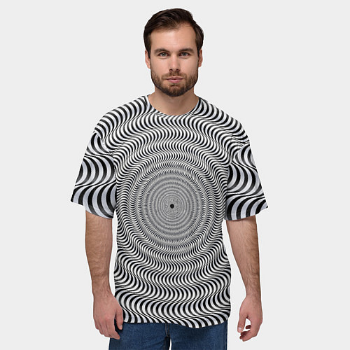 Мужская футболка оверсайз Optical illusion / 3D-принт – фото 3