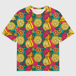 Футболка оверсайз мужская Банановые грозди, цвет: 3D-принт