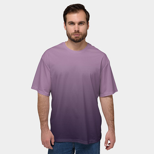 Мужская футболка оверсайз Градиент приглушенный фиолетовый / 3D-принт – фото 3