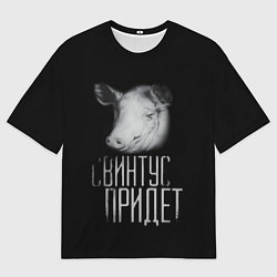 Футболка оверсайз мужская Свинтус придёт, цвет: 3D-принт