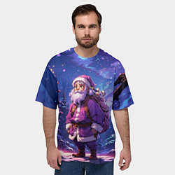 Футболка оверсайз мужская Cartoon Santa, цвет: 3D-принт — фото 2