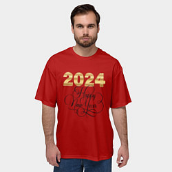 Футболка оверсайз мужская С Новым годом 2024, цвет: 3D-принт — фото 2