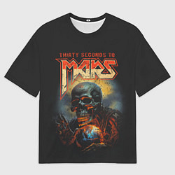 Футболка оверсайз мужская Thirty seconds to mars skull, цвет: 3D-принт