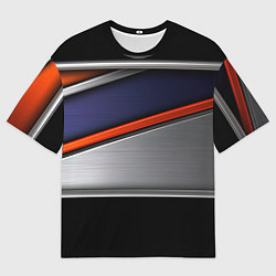 Футболка оверсайз мужская Blue black red, цвет: 3D-принт