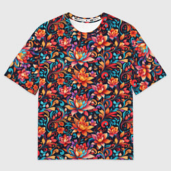 Футболка оверсайз мужская Красивый русский узор, цвет: 3D-принт