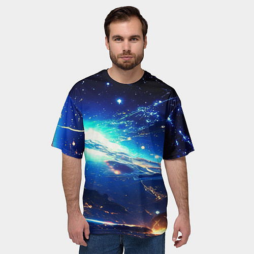 Мужская футболка оверсайз Млечный путь - глубокий космос / 3D-принт – фото 3